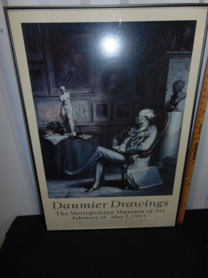 Vtg 1993 Framed Daumier Drawings Ad By The Metropolitan Museum Of Art LOCAL PICK UP ONLY