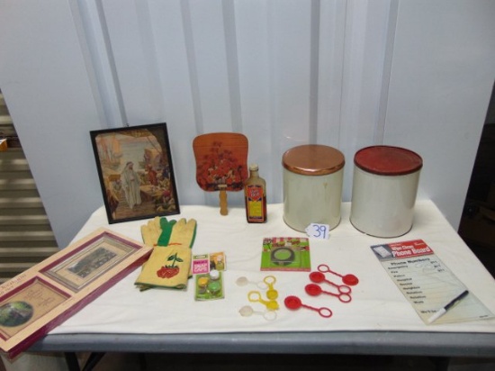 Miscellaneous Vtg Lot: Lifsey's Vim - Herb, Hand Fan W/ Greer Guana Ad,