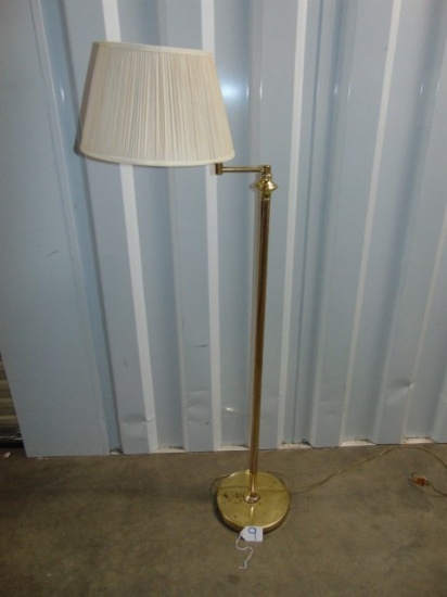 Vtg Gold Tone Metal Floor Lamp W/ Extending Arm LOCAL PICK UP ONLY