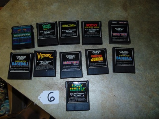 10 Vtg 1983 & 1984 Coleco Vision Video Games & 1 Activision Game