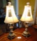 Matching Neoclassical Table Lamps W/ Prisms - Local Pick Up Only
