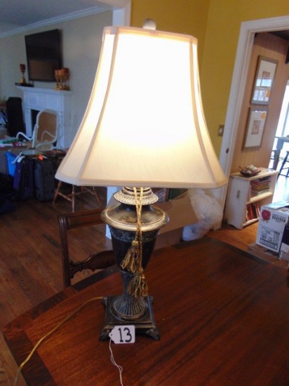 Modern Antiqued Gold & Black Neoclassical Urn Table Lamp - Local Pick Up Only