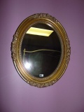 Nice Oval Wall Mirror In Gilded Frame