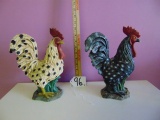 Pair Of Decorative Roosters
