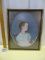 Vtg Framed Print Of A Child With A Book