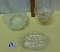 Vtg Lead Crystal Salad / Serving Bowl, Compote & Divided Relish Dish