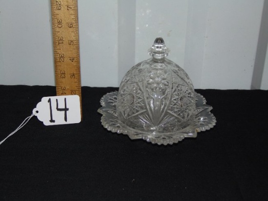 Beautiful Crystal Domed Butter Dish