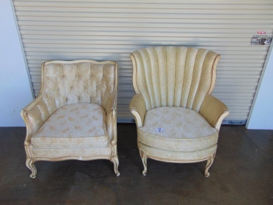 French Provincial His & Hers Parlor Chairs