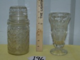 Vtg 1984 Mr. Peanut Jar & A Vtg Soda Fountain Sundae Glass