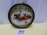 Vtg 1990 Bradex Christmas Scene Porcelain Plate