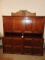 Antique Large Carved Solid Oak Office Credenza W/ Lift Out Drawers (office) Local Pick Up Only