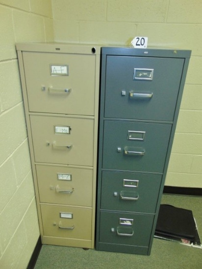 Pair Of Metal Hon 4 Drawer File Cabinets (office) Local Pick Up Only