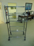 Metro Adjustable Chrome 5 Tier Mobile Shelving Unit (office) Local Pick Up Only