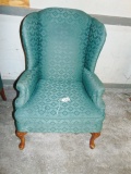 Queen Anne Style Wing Back Chair, Local Pick Up Only