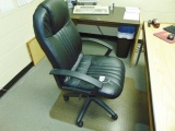 Vinyl Covered High Back Desk Chair & Plastic Mat (office) Local Pick Up Only