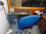 Vtg Steel Office Desk W/ Rolling Steel Office Chair (plant) Local Pick Up Only