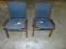Matching Pair Of Wood Base Upholstered Waiting Room Chairs