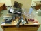 Nice Lot Of Office Supplies: Hole Punches, Staplers, Metal Baskets, Etc