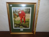 Autographed Santa Claus Golf Print 
