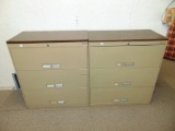 Matching Set Of 3 Drawer Long Ways Metal File Cabinets (local Pick Up Only)