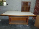 Nice Work Table W/ Storage Area Underneath & A Small Bookcase (plant) Local Pick Up Only