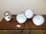 Lot Of 4 Metal Clip On Work Lamps