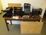 Work Table & Large Lot Of Office Supplies