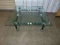 Square Glass Top W/ Wood Base Large Coffee Table (Local Pick Up Only)