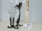 Vtg Bronze Hummingbird W/ Glass Flower Vase
