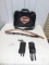 Leather Harley Davidson Briefcase, Size 50 Leather Belt & 2 Leather Wristbands