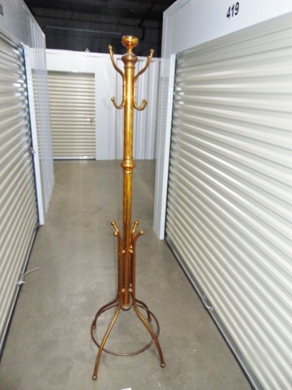 Vtg Brass Plated Hat / Coat Stand (Local Pick Up Only)