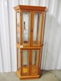 Mirrored & Lighted Curio Cabinet W/ Etched Glass (Local Pick Up Only)