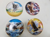 Set Of 4 Franklin Mint Heirloom AMERICAN EAGLE Collector Plates By Ronald Van Ruyckevelt