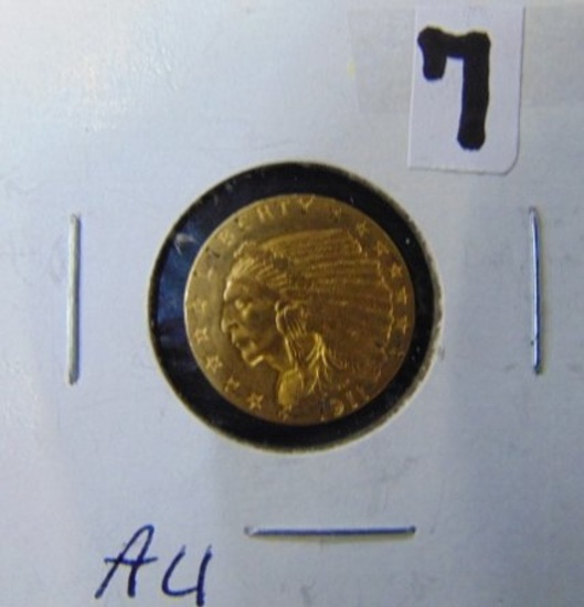 1911 Indian Head 2 1/2 Dollar Gold Coin