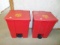 2 Hard Plastic Red Trash Cans, Left One Is Half Filled W/ Drug Testing Kits (local Pick Up Only )