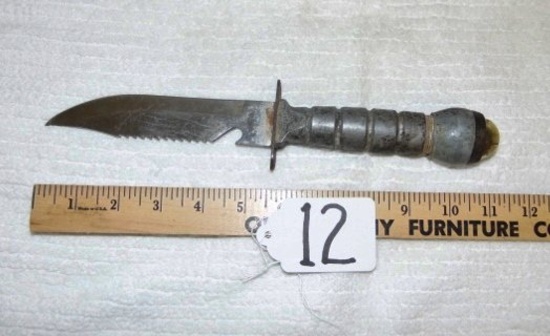 Hunting / Survival Knife W/ Compass & Handle Canister For Small Needs