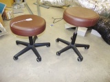 2 Rolling Office Stools W/ Adjustable Height (local Pick Up Only )