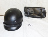 Black Open Face Motorcycle Helmet W/ Visor & A Harley Davidson Leather Bag