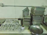 Large Lot Of Stainless Steel Silverware, Condiment Containers, Pans, Etc (local Pick Up Only )