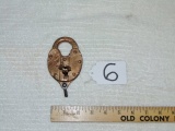 Vtg 1955 Norfolk & Western Railway Co. Solid Brass Switch Lock W/ Key