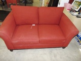 Very Nice Upholstered Love Seat In Burgandy By Precedent (local Pick Up Only )