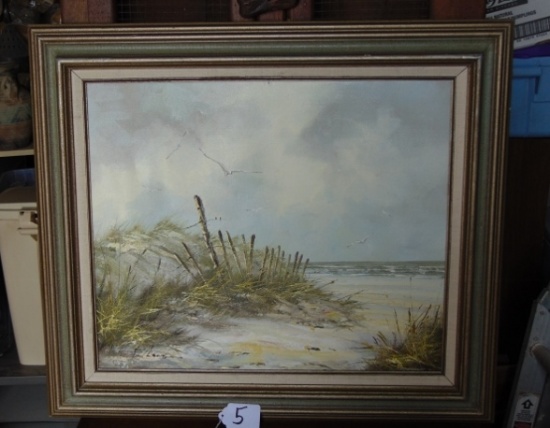 Vtg Oil On Canvas Painting Signed F. Lewis (local Pick Up Only )