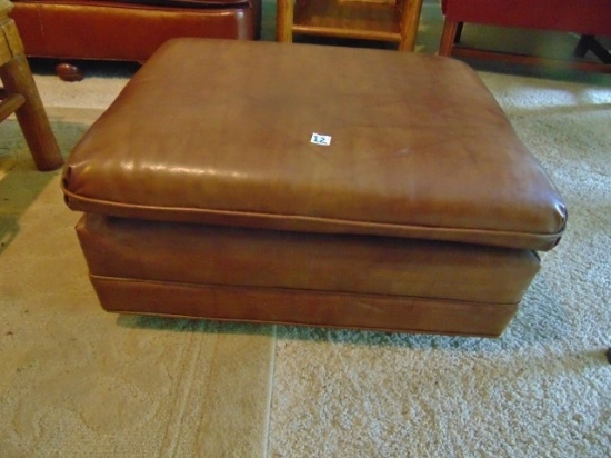 Rolling Vinyl Covered Ottoman By St. Timothy Chair Co. ( Local Pick Up Only )