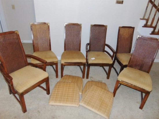 Set Of 6 Lane Dining Room Chairs W/ 4 Additional Cushions ( Local Pick Up Only )