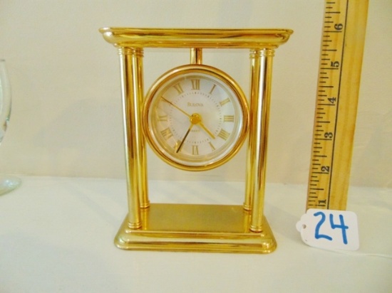 Bulova Quartz Brass Mantle Clock