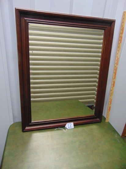 Beveled Glass Mirror In A Solid Fruit Wood Frame (LOCAL PICK UP ONLY)