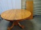 Solid Oak Dining Table W/ Leaf & Ball & Claw Feet (LOCAL PICK UP ONLY)