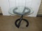 Modern Glass Top End Table W/ Metal Base (LOCAL PICK UP ONLY)