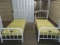 Pair Of Matching Metal Twin Beds W/ Restonic Orthopedic Mattresses(LOCAL PICK UP ONLY)