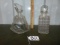 2 Vtg Crystal Liquor Decanters